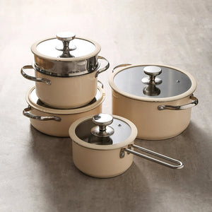 Stainless Steel Cookware Set with Glass Lid THE EUPHORIKA 