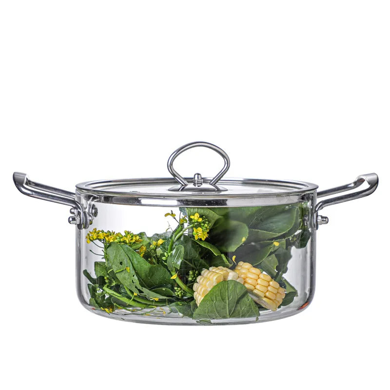 Borosilicate Clear Glass Cookware Set cookware set THE EUPHORIKA 2.5 L 