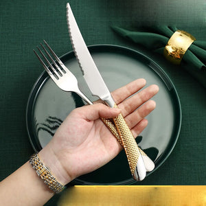 Stainless Steel Golden Tableware Cutlery Set - THE EUPHORIKA