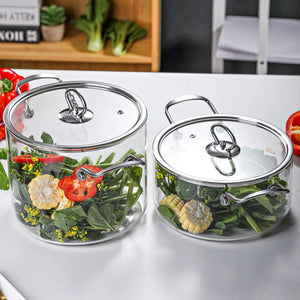 Borosilicate Clear Glass Cookware Set cookware set THE EUPHORIKA 