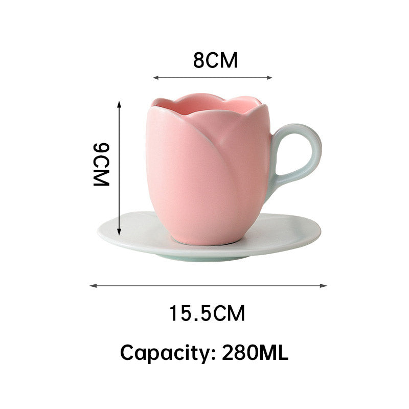 Tulip Coffee Cup & Saucer - THE EUPHORIKA