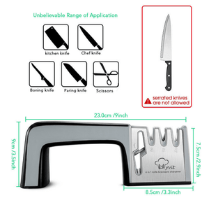 4-in-1 Professional Kitchen Knife & Scissors Sharpener - THE EUPHORIKA