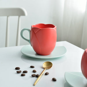 Tulip Coffee Cup & Saucer - THE EUPHORIKA