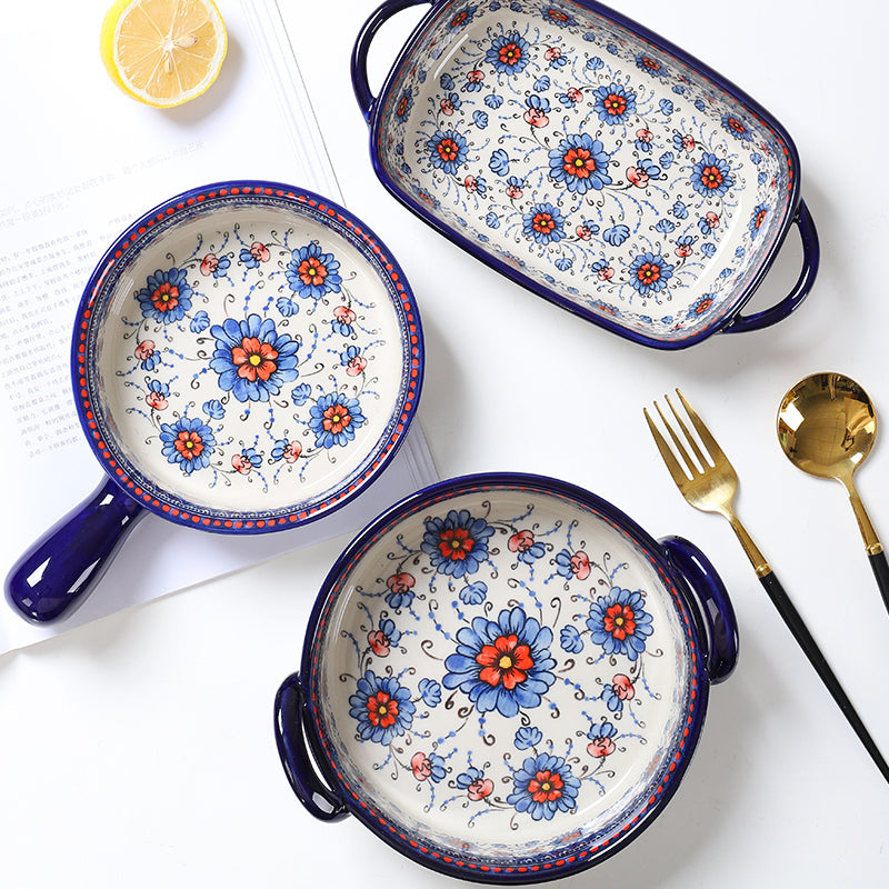 Elegant Underglaze Hand-Painted Ceramic Bakeware - THE EUPHORIKA