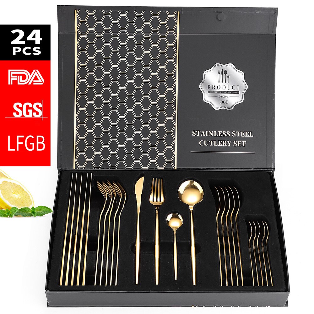 24pcs Stainless Steel Cutlery Set - THE EUPHORIKA