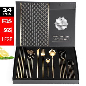 24pcs Stainless Steel Cutlery Set - THE EUPHORIKA