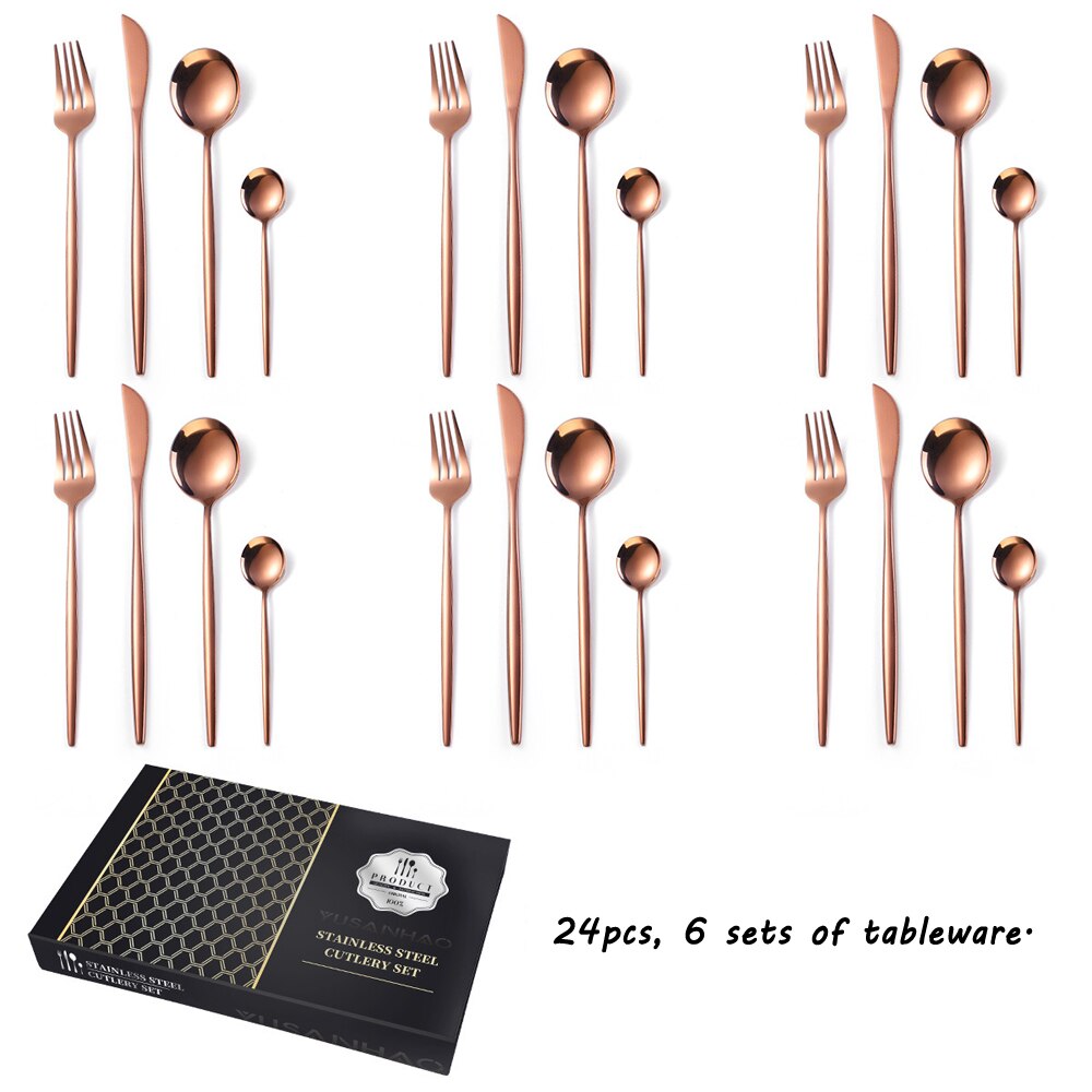 24pcs Stainless Steel Cutlery Set - THE EUPHORIKA