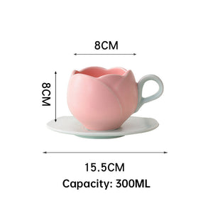 Tulip Coffee Cup & Saucer - THE EUPHORIKA