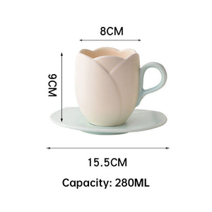 Tulip Coffee Cup & Saucer - THE EUPHORIKA