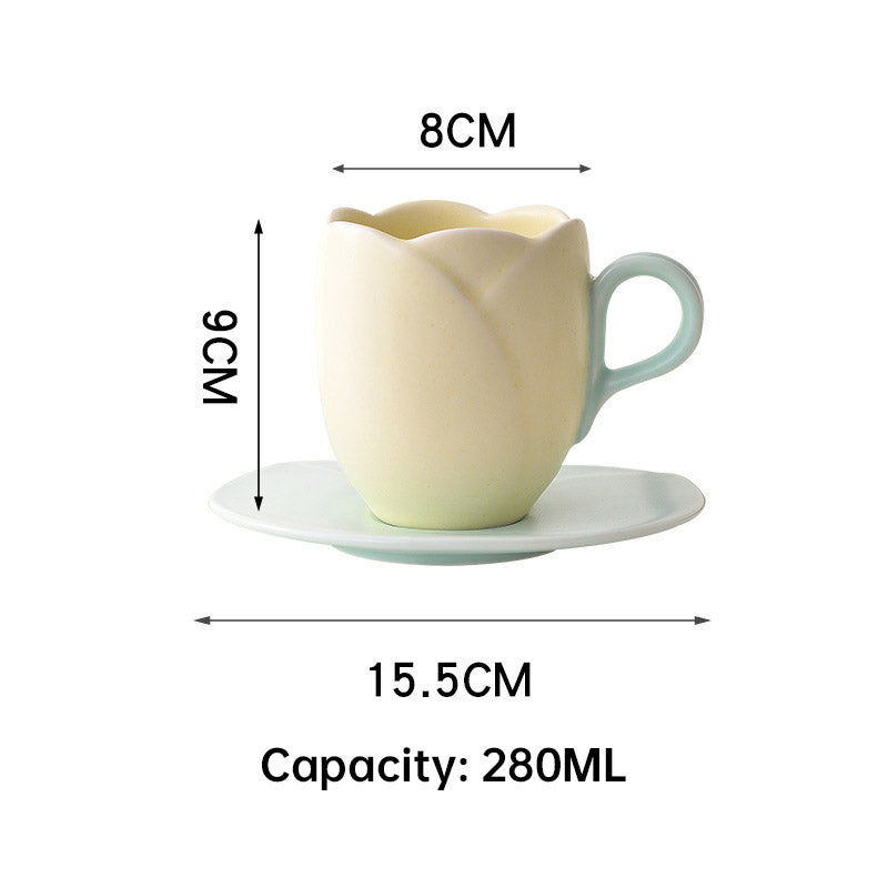 Tulip Coffee Cup & Saucer - THE EUPHORIKA