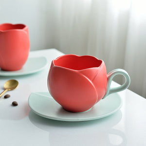 Tulip Coffee Cup & Saucer - THE EUPHORIKA