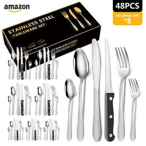 Elegant 48-Piece Stainless Steel Cutlery Set - THE EUPHORIKA