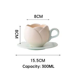 Tulip Coffee Cup & Saucer - THE EUPHORIKA