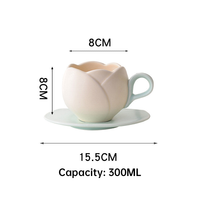 Tulip Coffee Cup & Saucer - THE EUPHORIKA