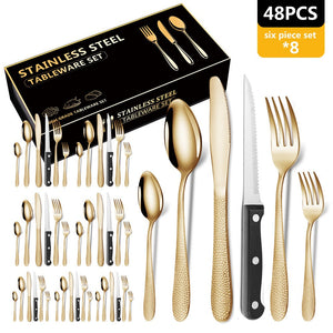 Elegant 48-Piece Stainless Steel Cutlery Set - THE EUPHORIKA