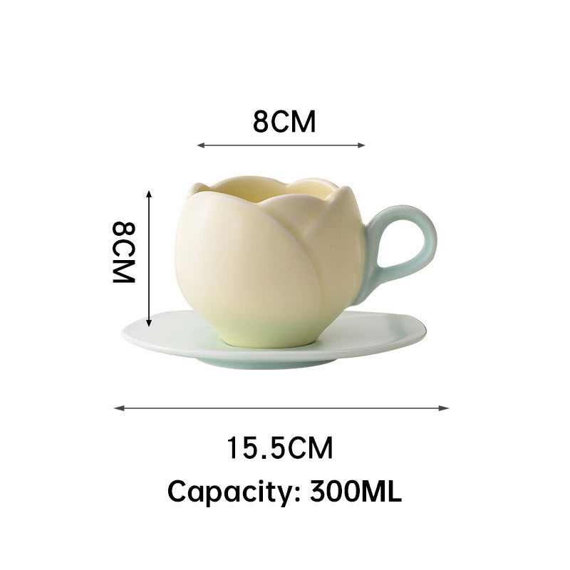 Tulip Coffee Cup & Saucer - THE EUPHORIKA