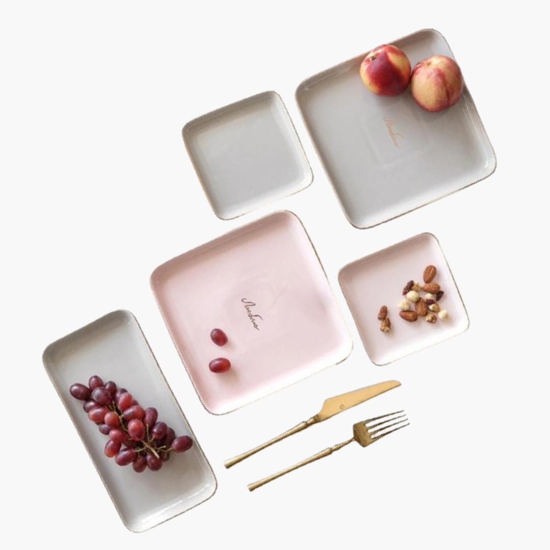 Elegant Ceramic Plates Tableware  Dining Collection - THE EUPHORIKA