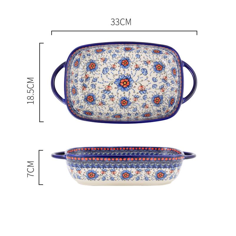 Elegant Underglaze Hand-Painted Ceramic Bakeware - THE EUPHORIKA