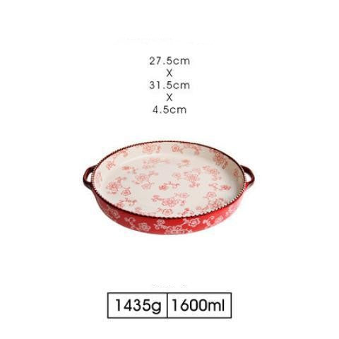 Hand-Painted Cherry Blossom Ceramic Bakeware - THE EUPHORIKA