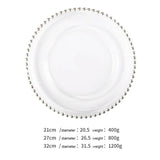 Luxury Beaded Clear Glass Plates Set