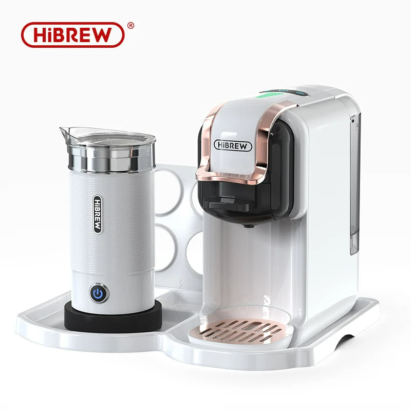 HiBREW H2B 5-in-1 Multiple Capsule Coffee Machine with 19Bar Pressure - Compatible with Nespresso, Dolce Gusto, ESE Pods & Ground Coffee - Hot & Cold Brewing