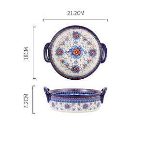 Elegant Underglaze Hand-Painted Ceramic Bakeware - THE EUPHORIKA