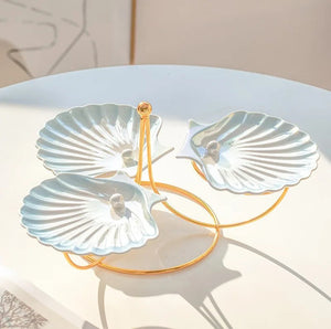 Elegant Pearl Shell Dessert Stand - THE EUPHORIKA