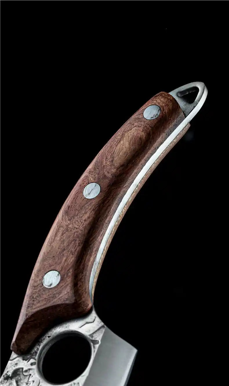 Forged Ring Kitchen Knife with Wooden Handle - THE EUPHORIKA