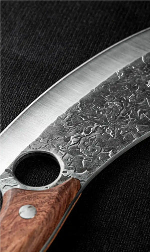 Forged Ring Kitchen Knife with Wooden Handle - THE EUPHORIKA